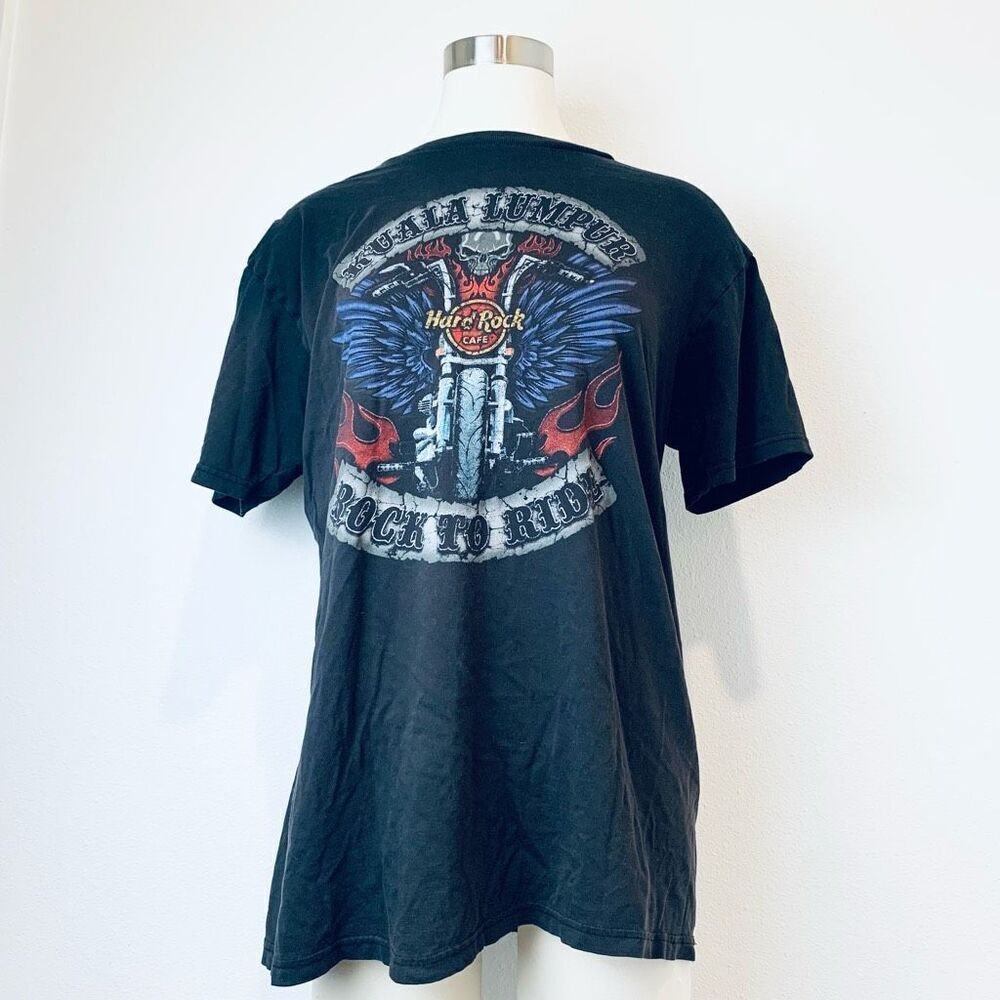Vintage Hard Rock Cafe Biker Graphic T Shirt Tee Medium Black